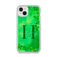 Watercolour Shamrock Pattern Name iPhone 14 Plus Glitter Tough Case Starlight