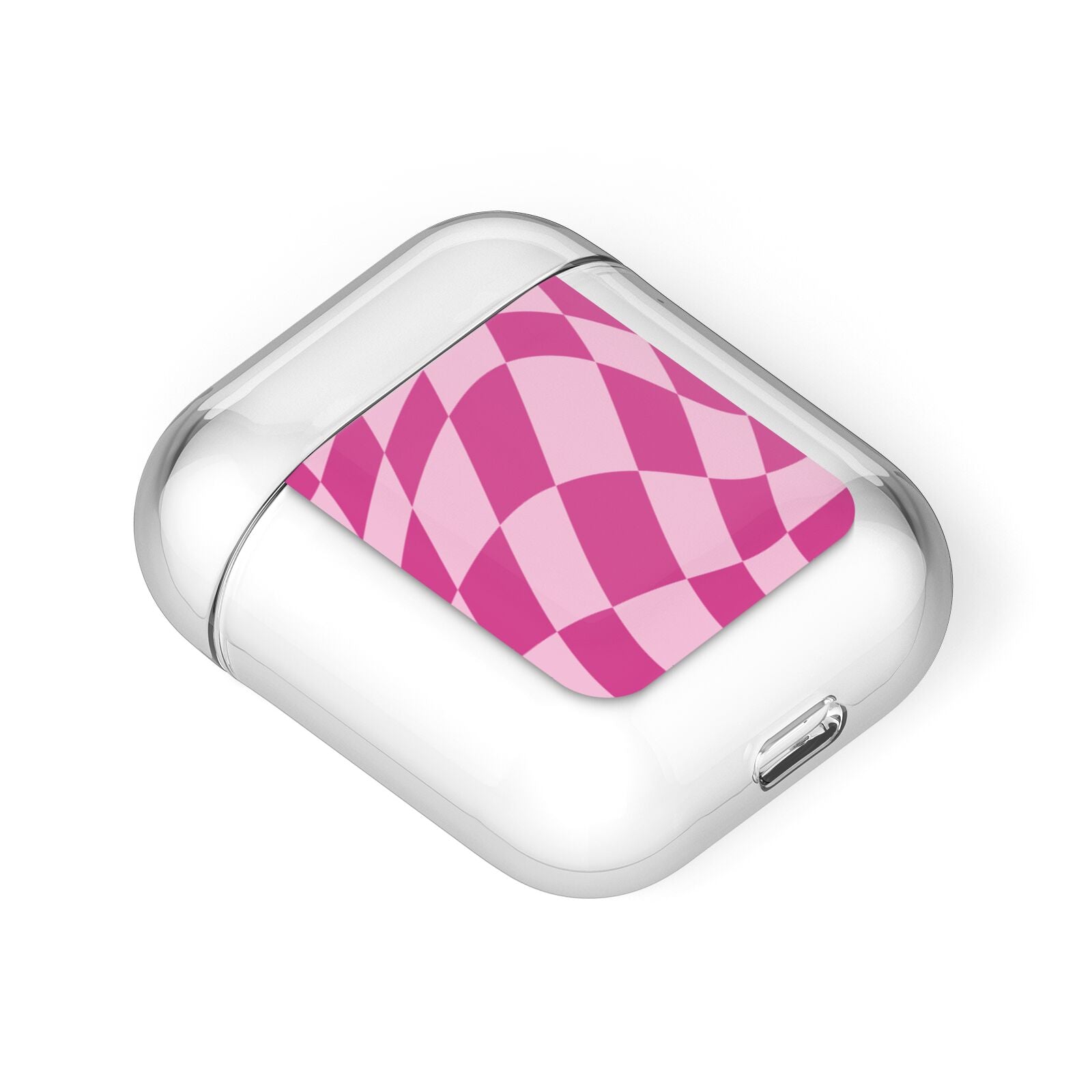 Wavy Check AirPods Case Laid Flat