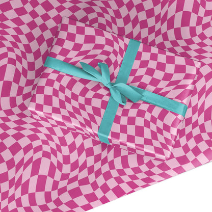 Wavy Check Custom Wrapping Paper