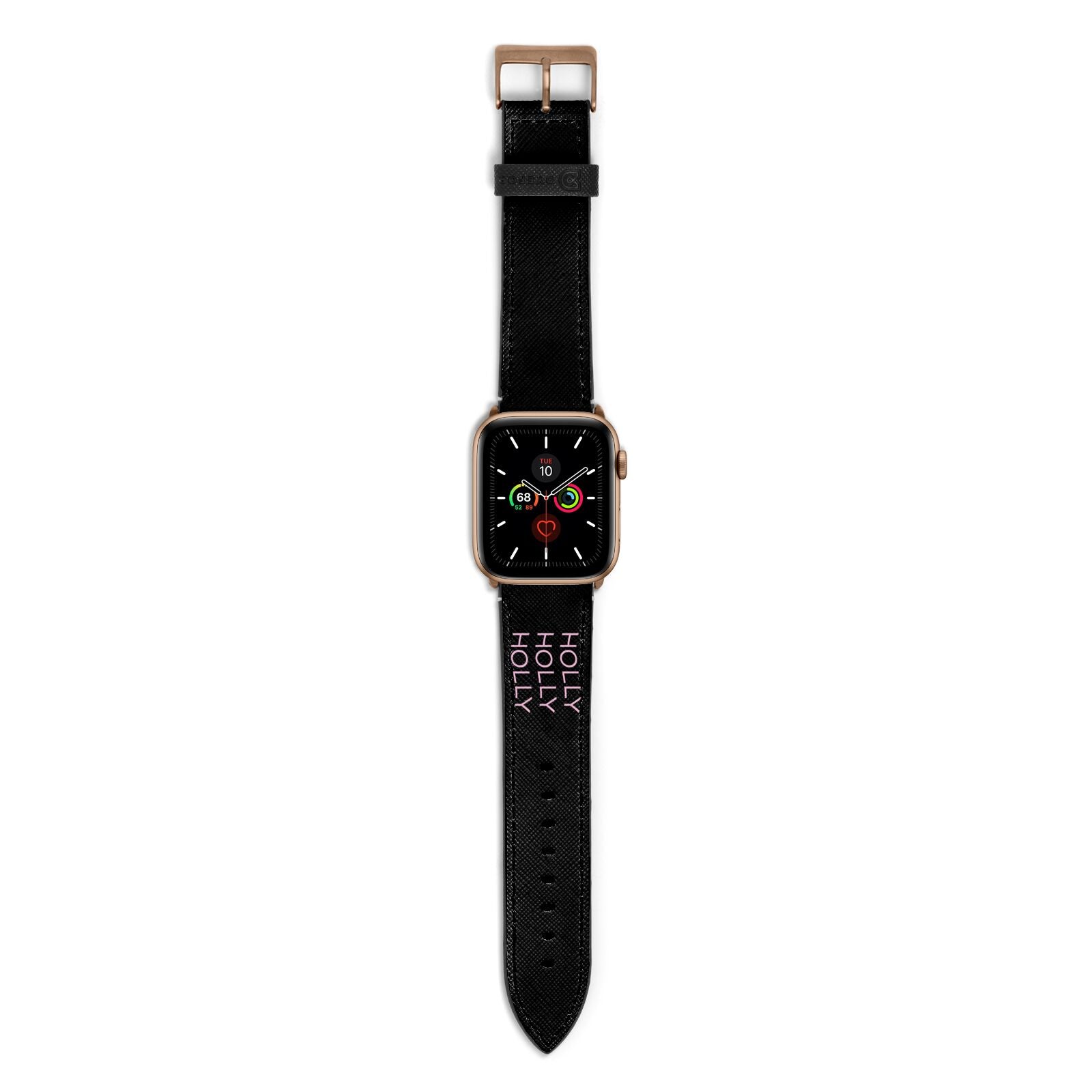 Wavy Name Apple Watch Strap with Gold Hardware