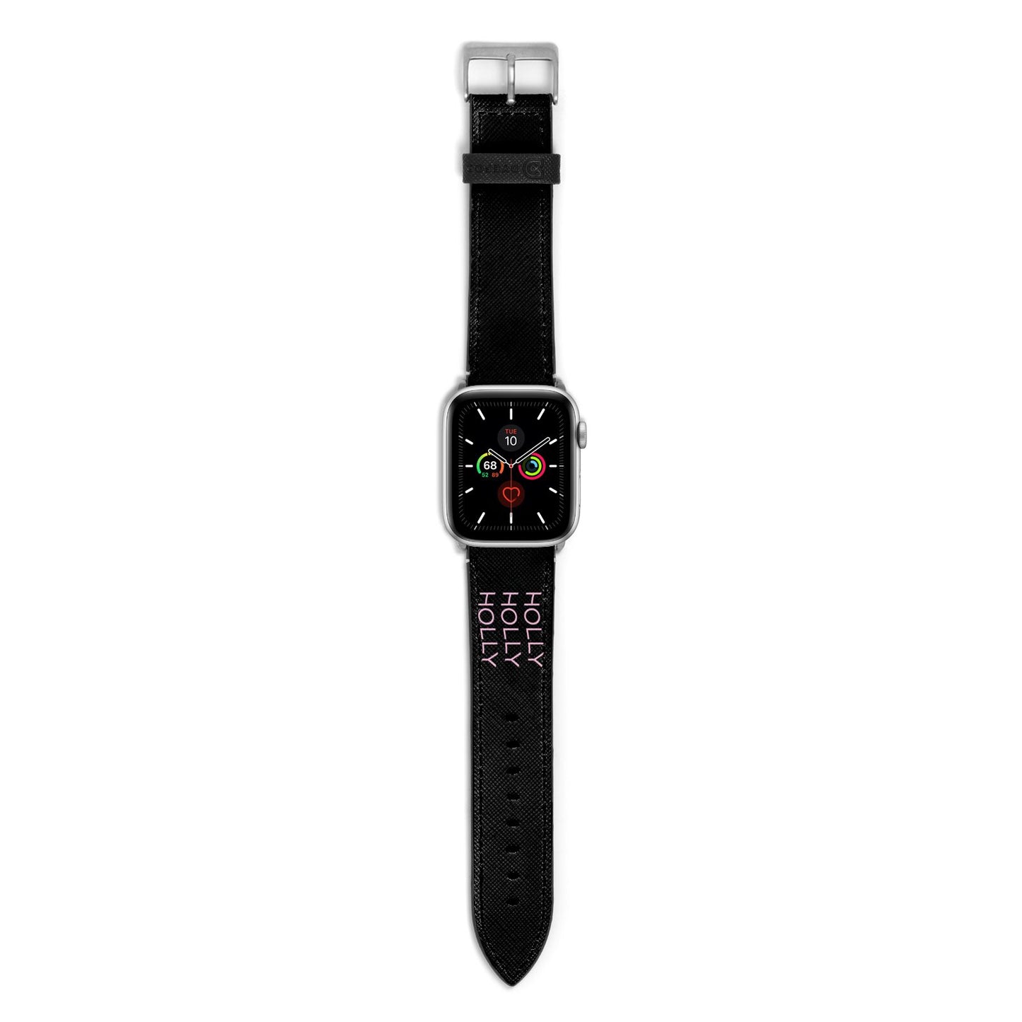 Wavy Name Apple Watch Strap with Silver Hardware