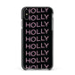 Wavy Name Apple iPhone Xs Max Impact Case Black Edge on Black Phone
