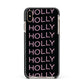 Wavy Name Apple iPhone Xs Max Impact Case Black Edge on Gold Phone