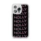 Wavy Name iPhone 14 Pro Max Glitter Tough Case Silver