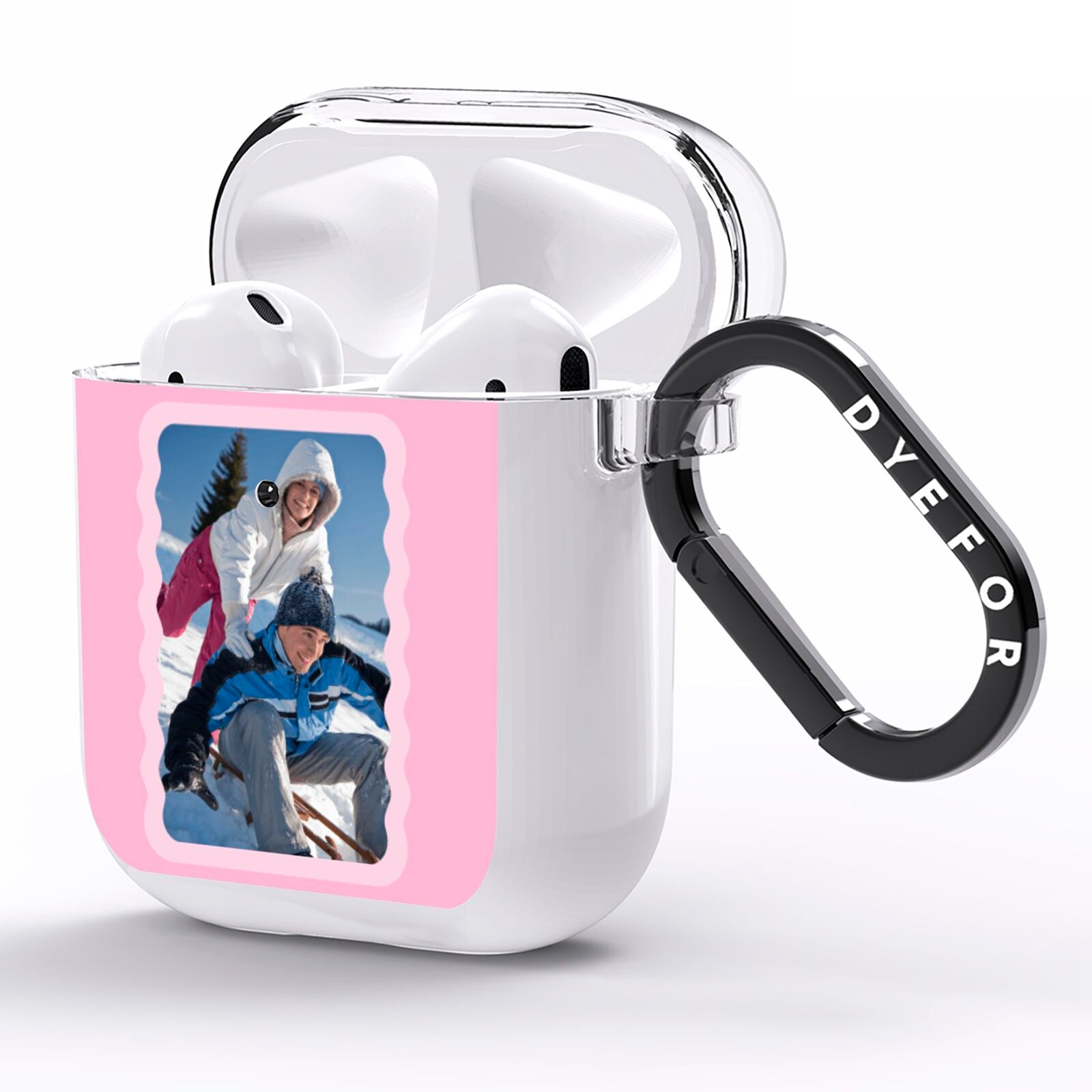 Wavy Photo Border AirPods Clear Case Side Image