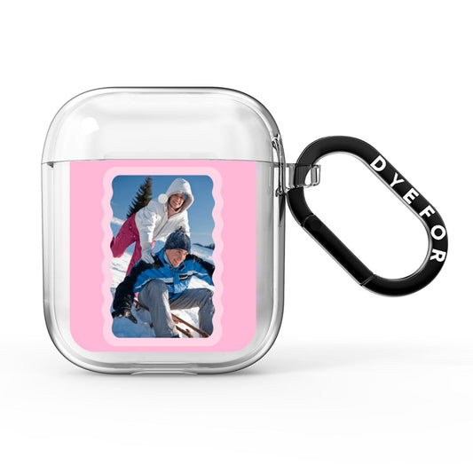 Wavy Photo Border AirPods Clear Case