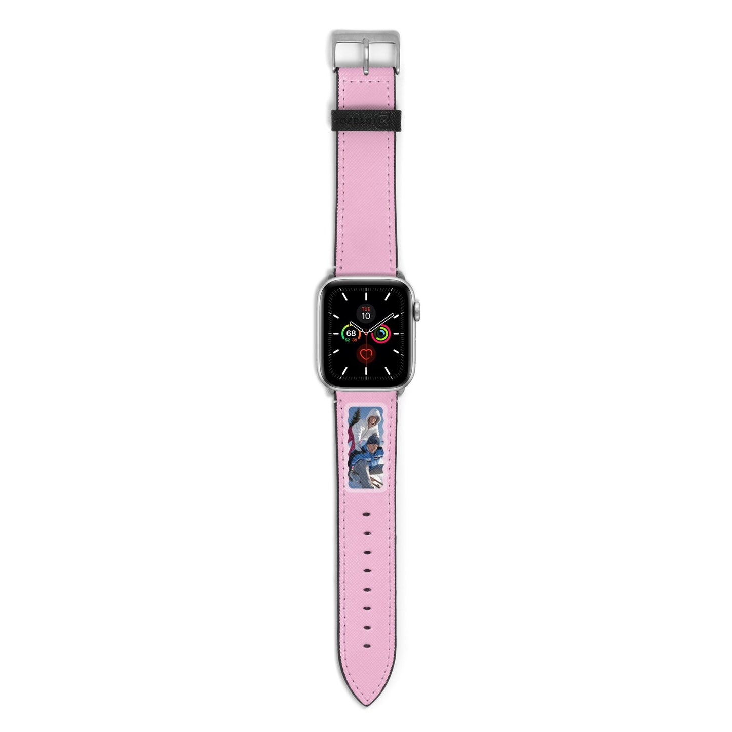 Wavy Photo Border Apple Watch Strap with Silver Hardware