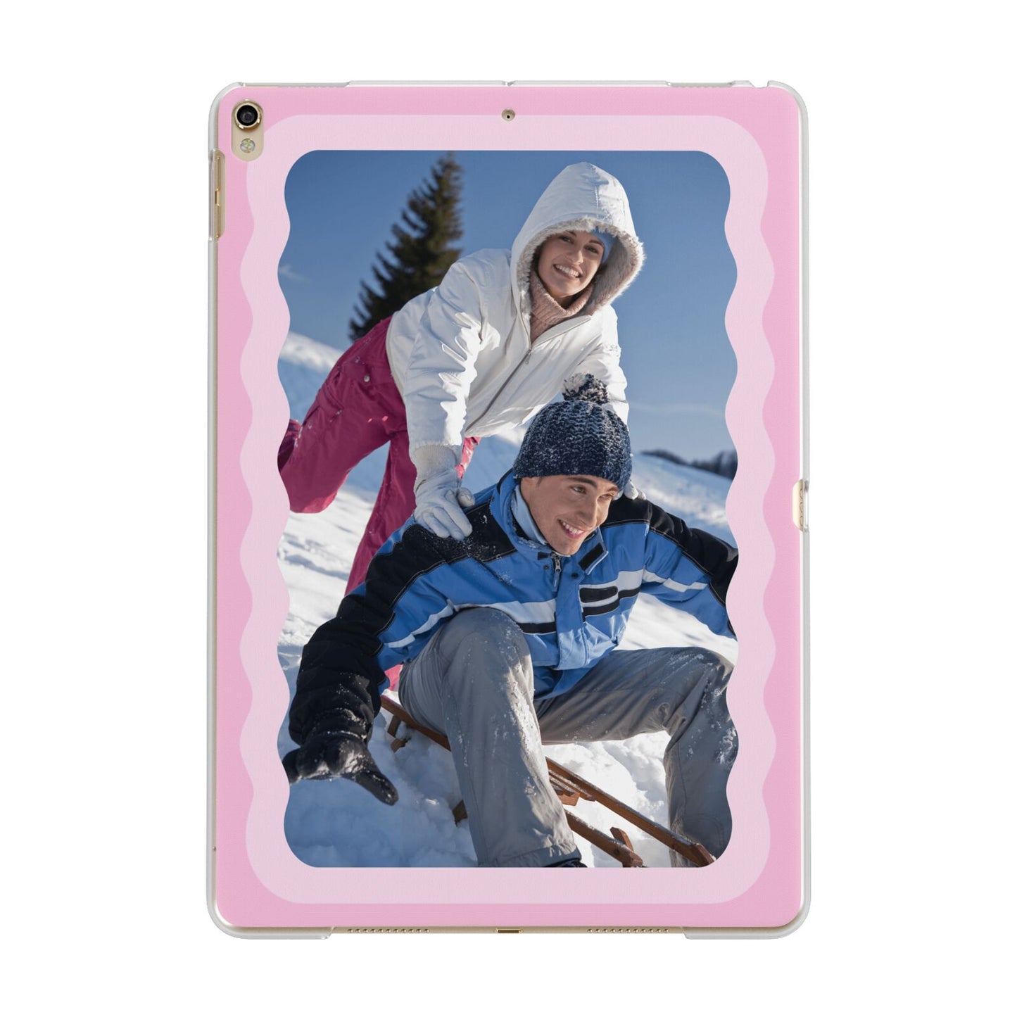 Wavy Photo Border Apple iPad Gold Case