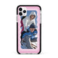 Wavy Photo Border Apple iPhone 11 Pro Max in Silver with Black Impact Case