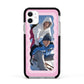 Wavy Photo Border Apple iPhone 11 in White with Black Impact Case