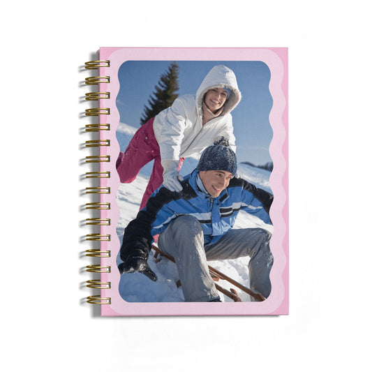 Wavy Photo Border Notebook with Gold Coil