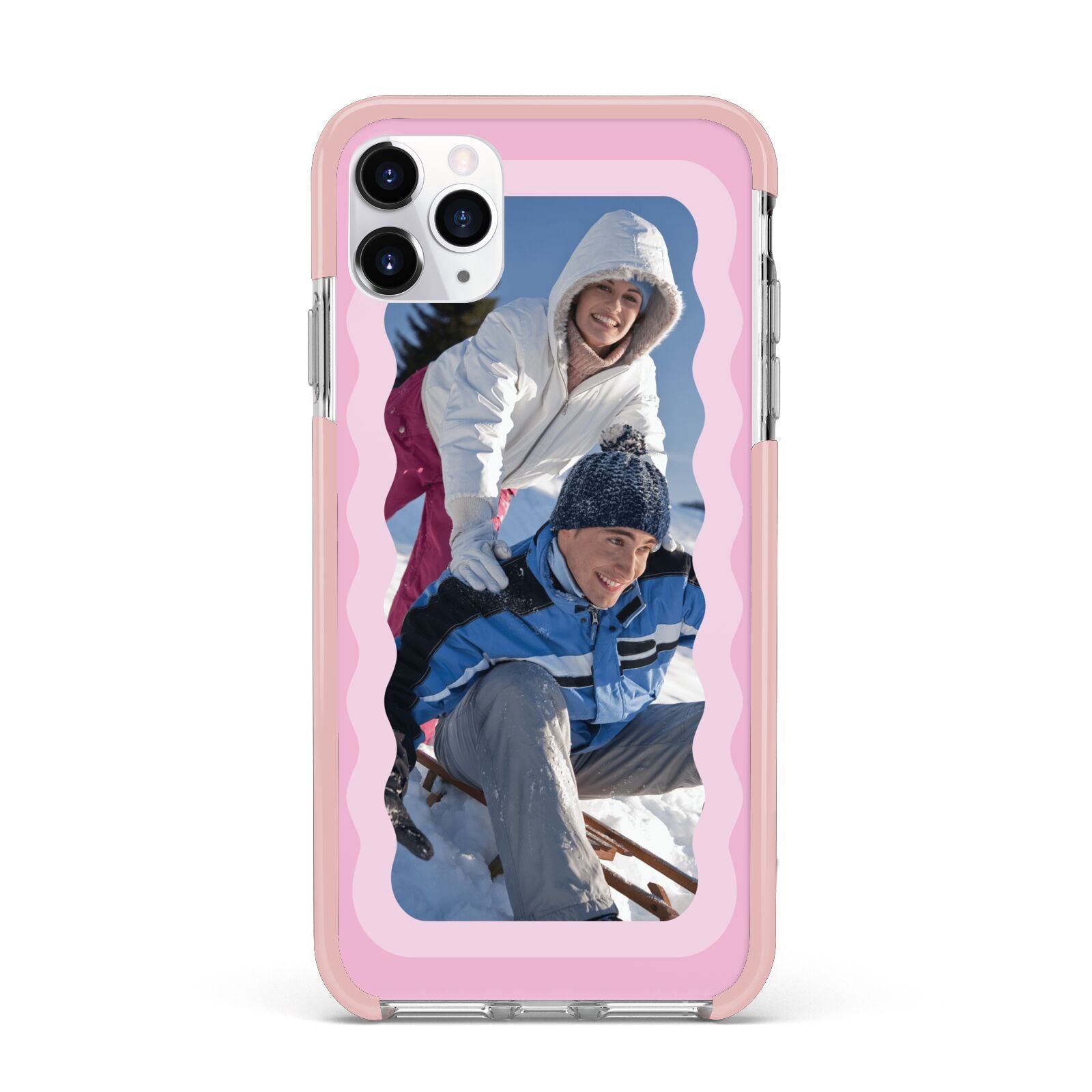 Wavy Photo Border iPhone 11 Pro Max Impact Pink Edge Case