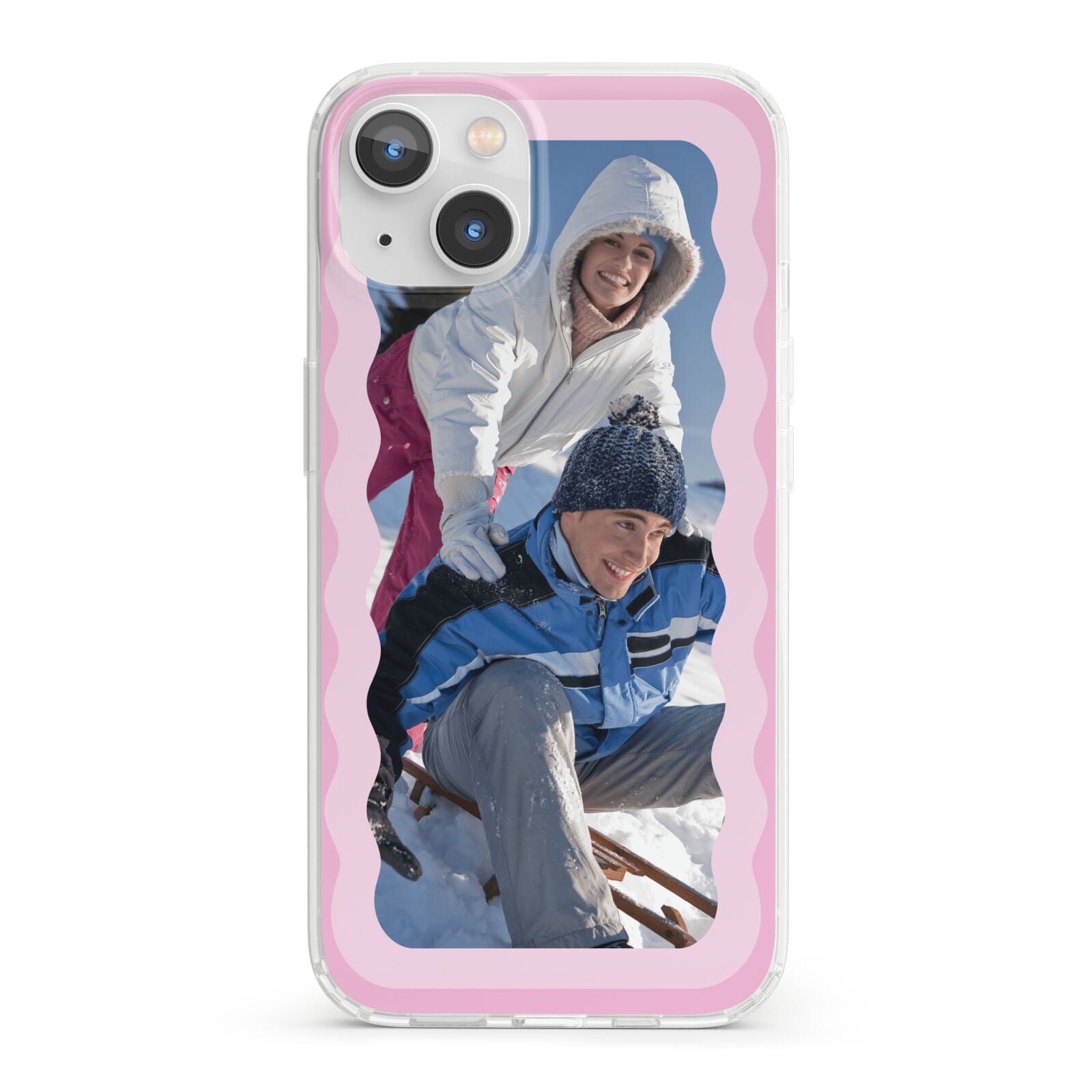 Wavy Photo Border iPhone 13 Clear Bumper Case