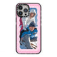 Wavy Photo Border iPhone 13 Pro Max Black Impact Case on Silver phone