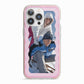 Wavy Photo Border iPhone 13 Pro TPU Impact Case with Pink Edges
