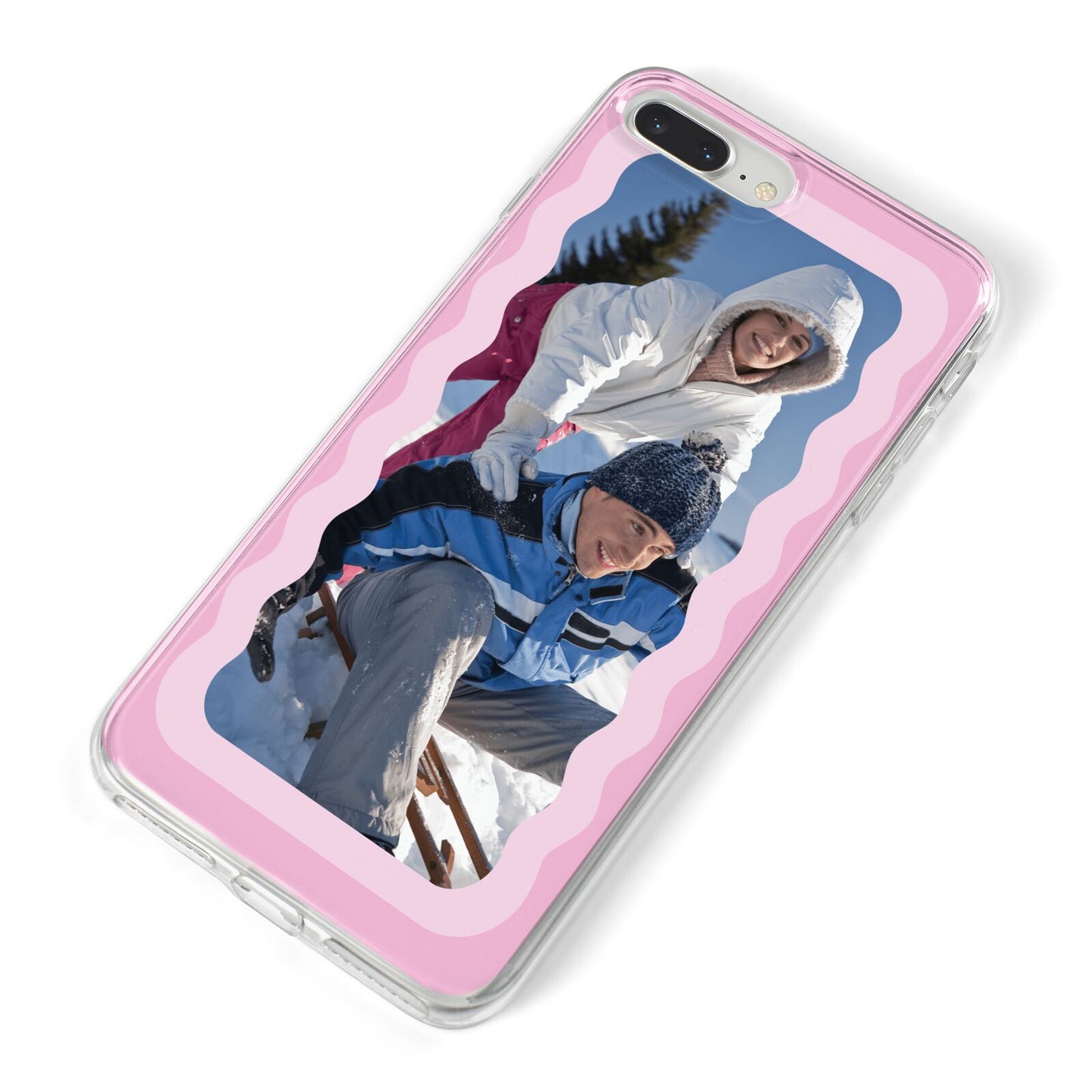 Wavy Photo Border iPhone 8 Plus Bumper Case on Silver iPhone Alternative Image