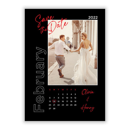Wedding Date Personalised Photo A5 Flat Greetings Card