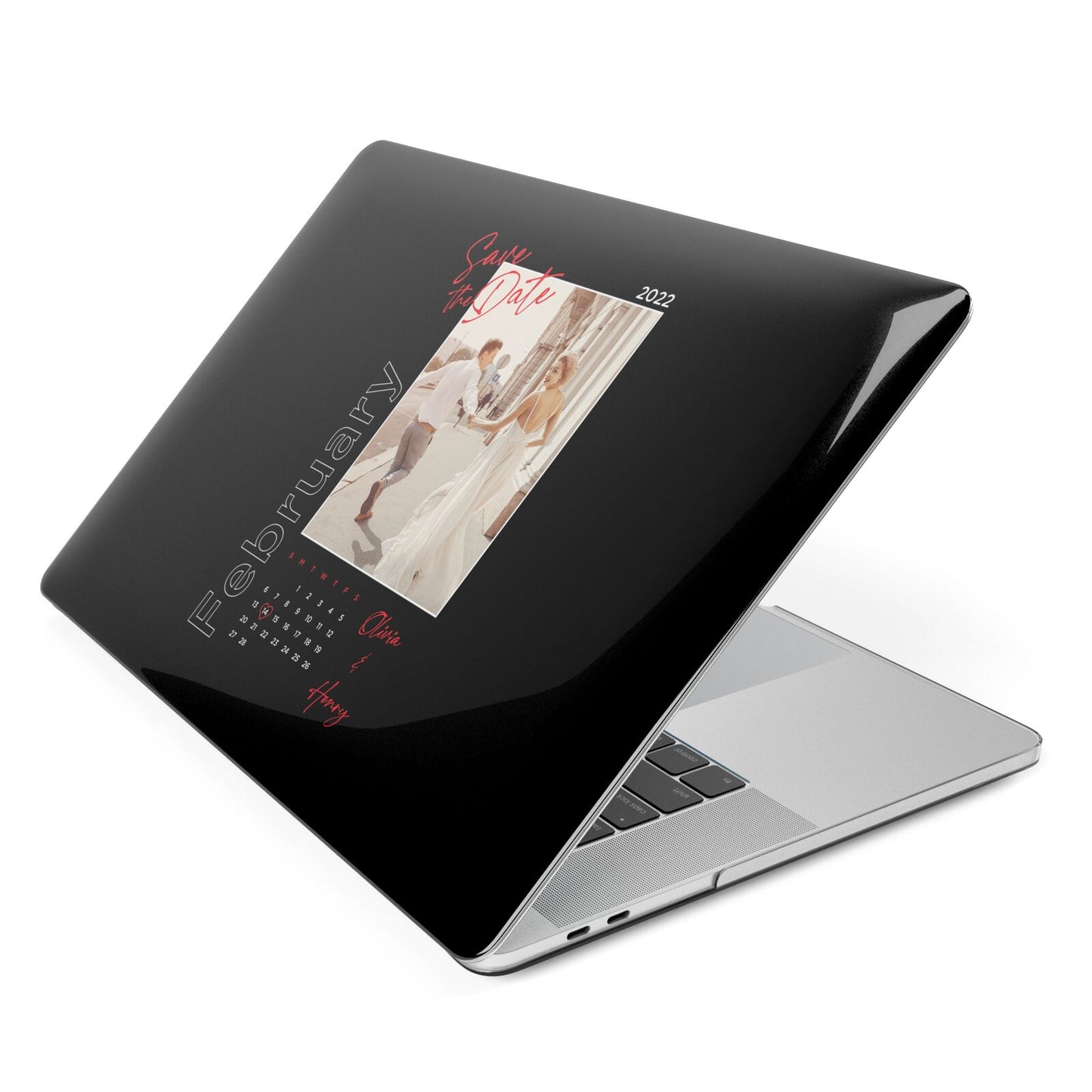 Wedding Date Personalised Photo Apple MacBook Case Side View
