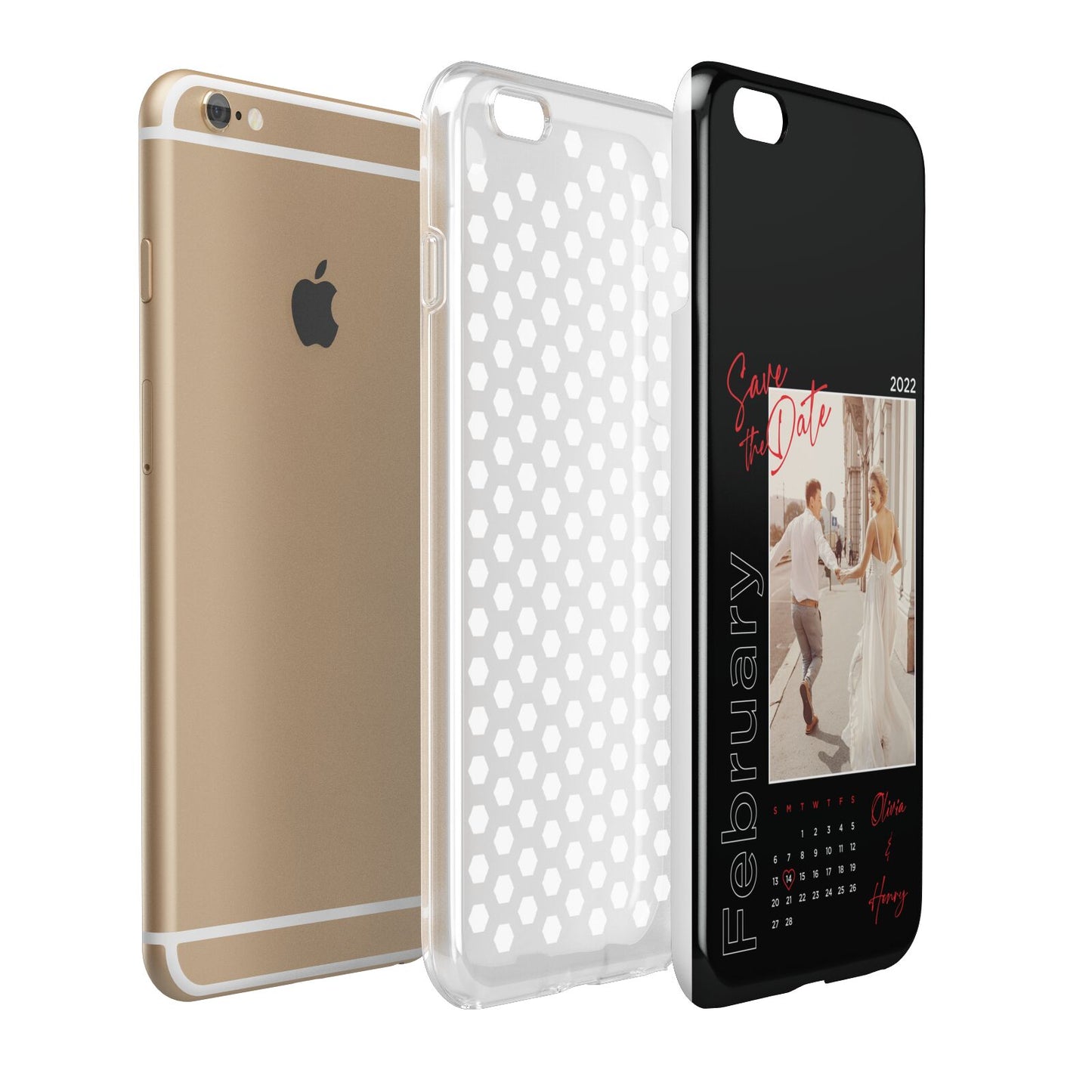 Wedding Date Personalised Photo Apple iPhone 6 Plus 3D Tough Case Expand Detail Image