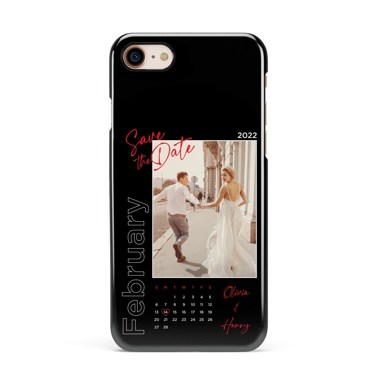 Wedding Date Personalised Photo Apple iPhone 7 8 3D Snap Case