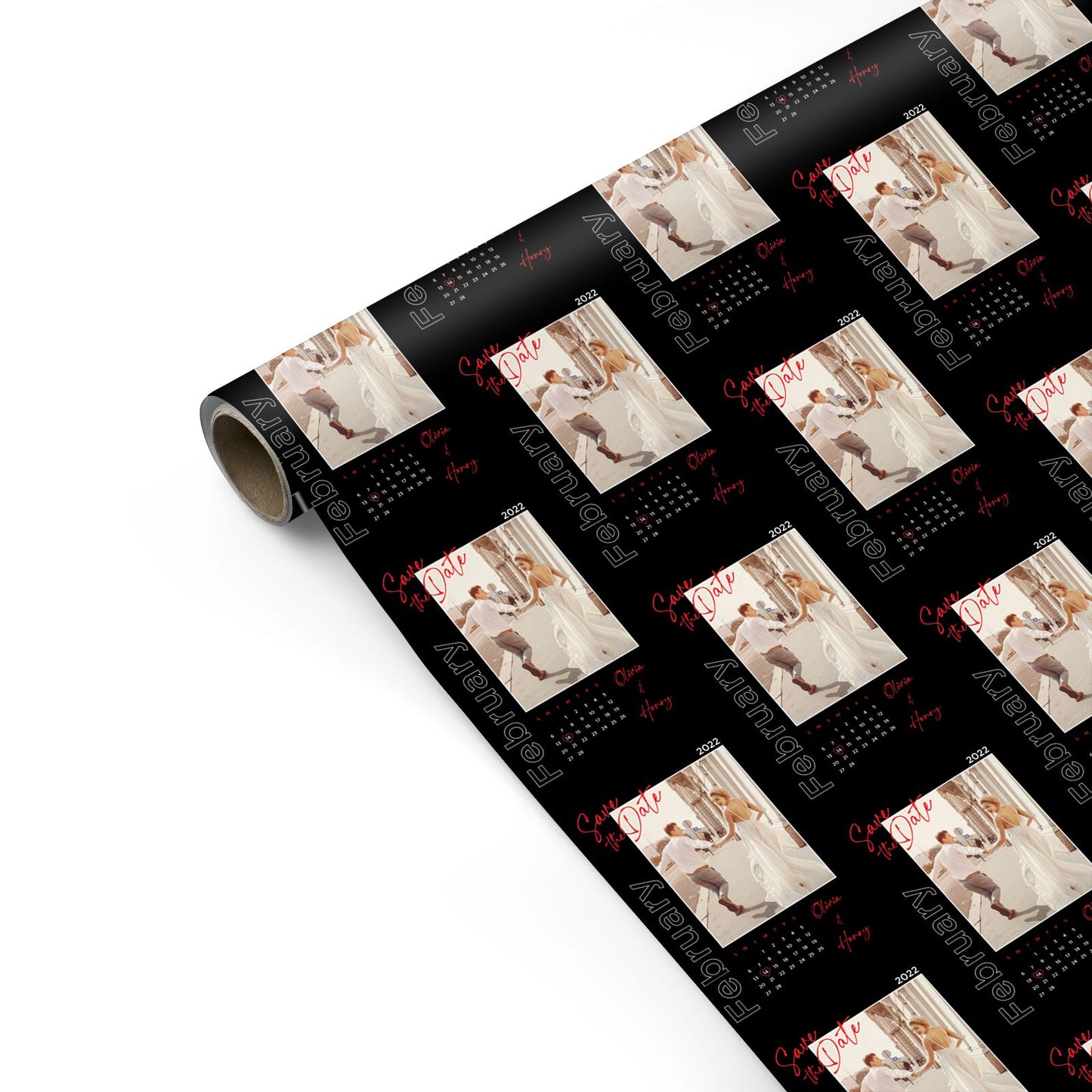 Wedding Date Personalised Photo Personalised Gift Wrap