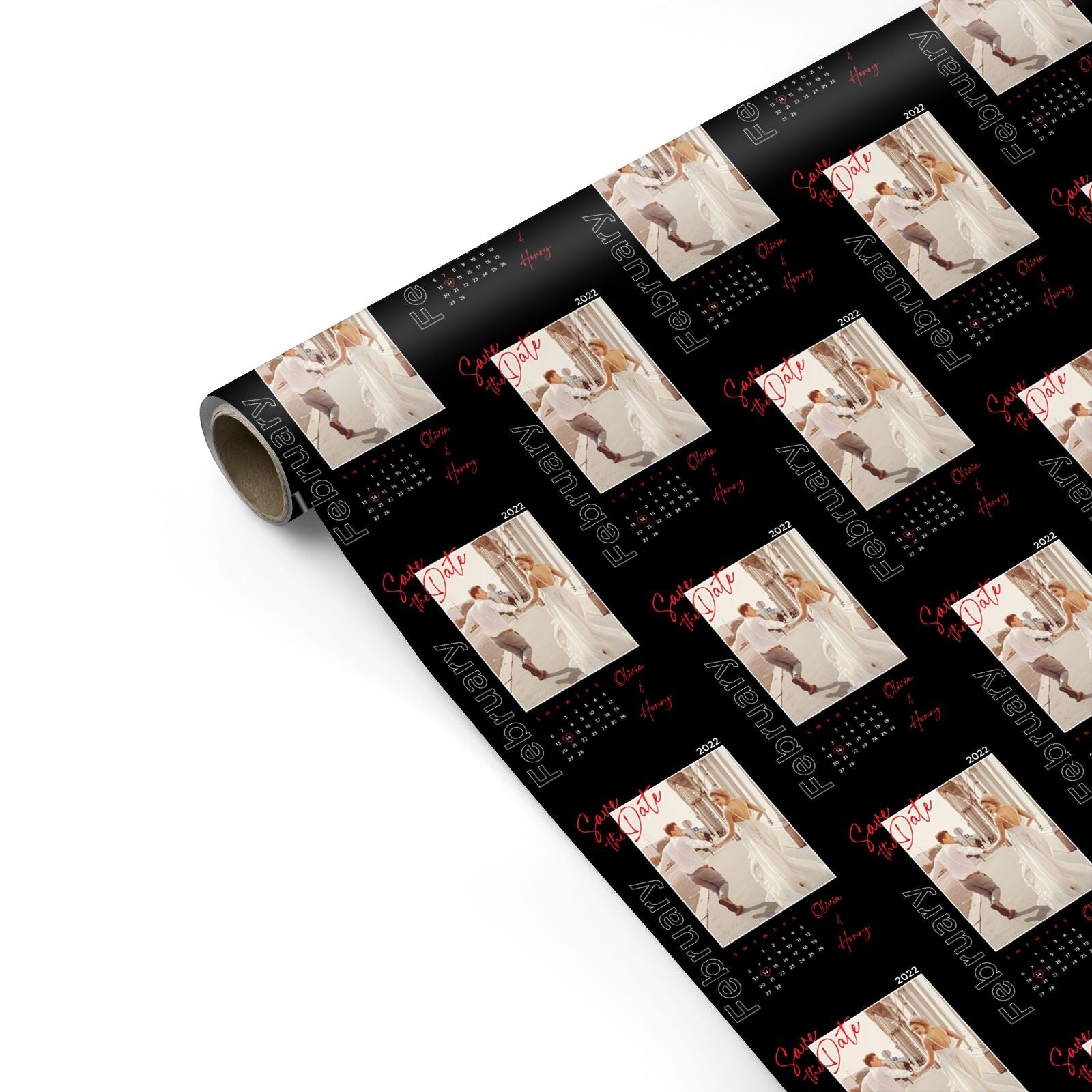 Wedding Date Personalised Photo Personalised Gift Wrap