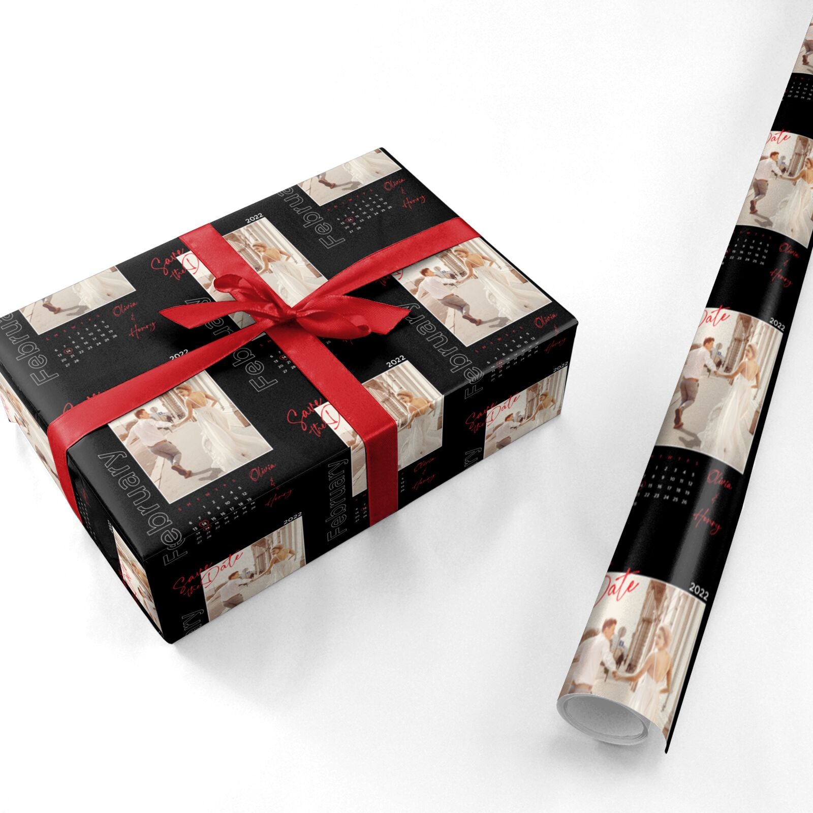 Wedding Date Personalised Photo Personalised Wrapping Paper