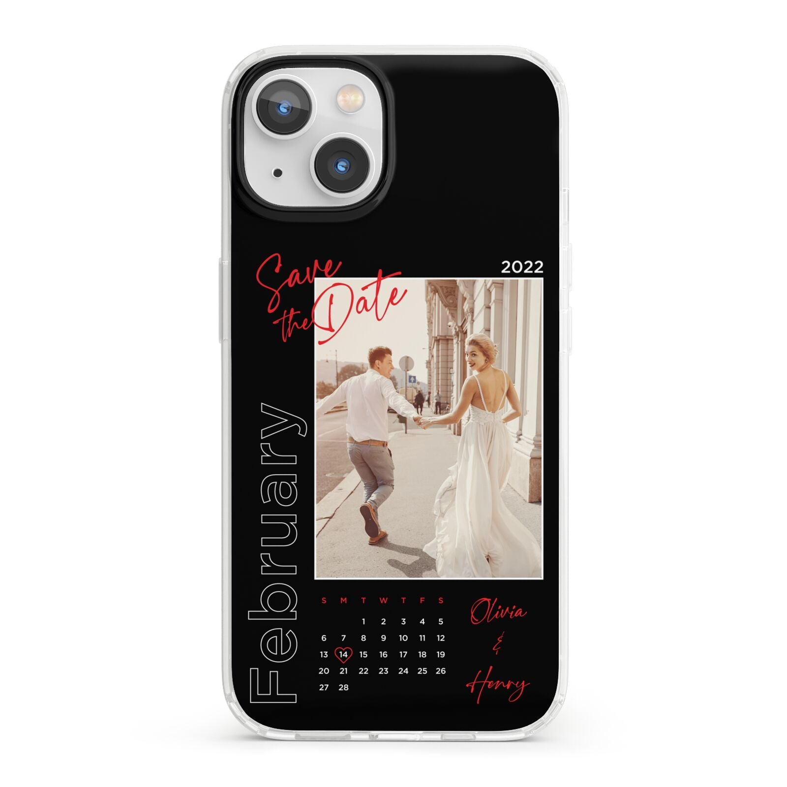 Wedding Date Personalised Photo iPhone 13 Clear Bumper Case