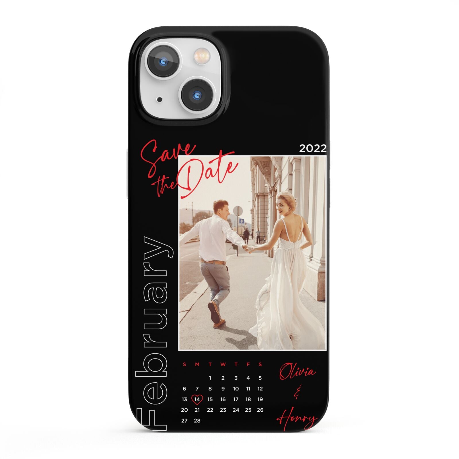 Wedding Date Personalised Photo iPhone 13 Full Wrap 3D Snap Case