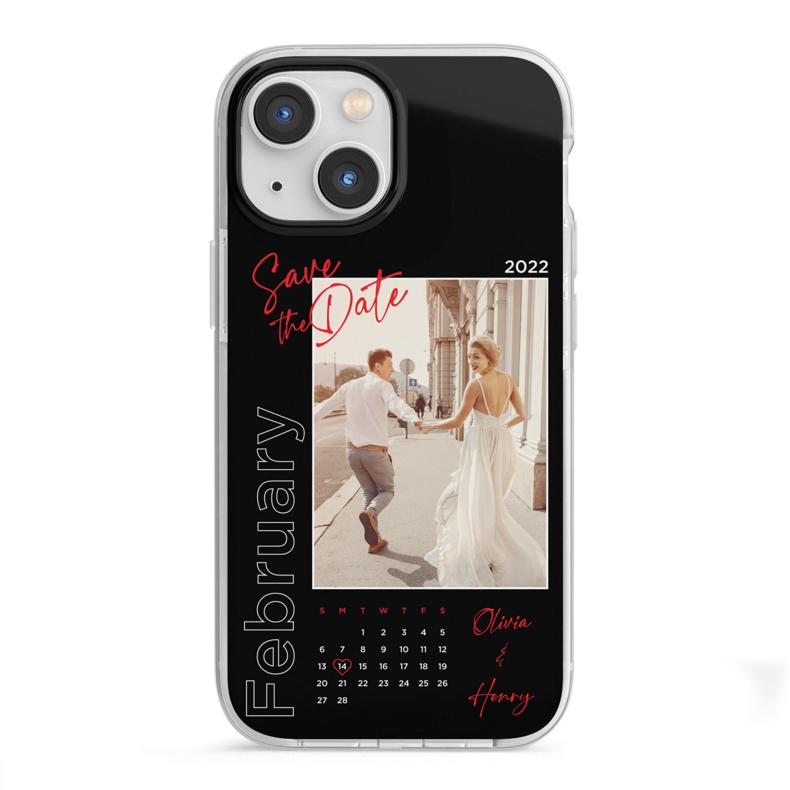 Wedding Date Personalised Photo iPhone 13 Mini TPU Impact Case with White Edges