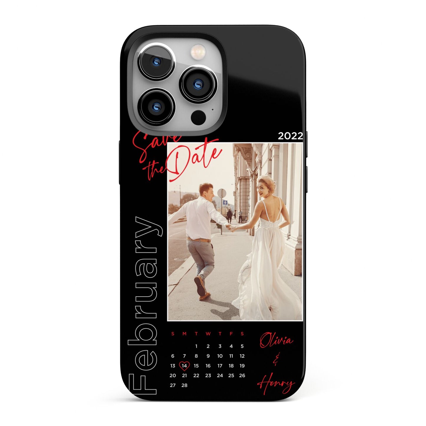 Wedding Date Personalised Photo iPhone 13 Pro Full Wrap 3D Tough Case