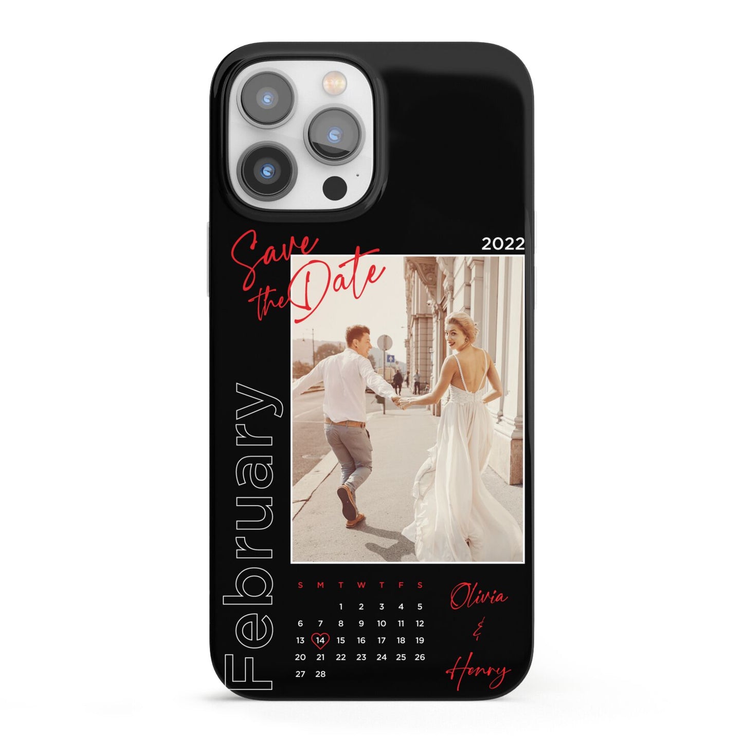 Wedding Date Personalised Photo iPhone 13 Pro Max Full Wrap 3D Snap Case