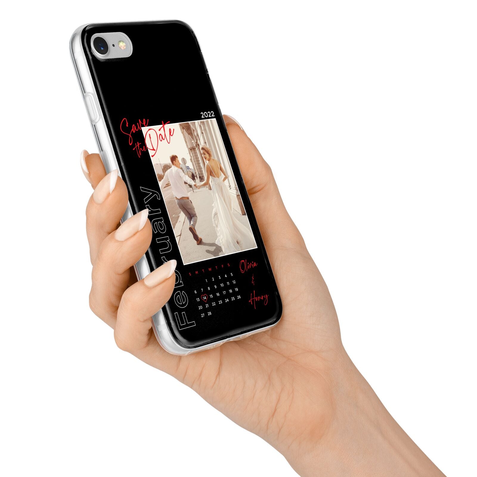 Wedding Date Personalised Photo iPhone 7 Bumper Case on Silver iPhone Alternative Image