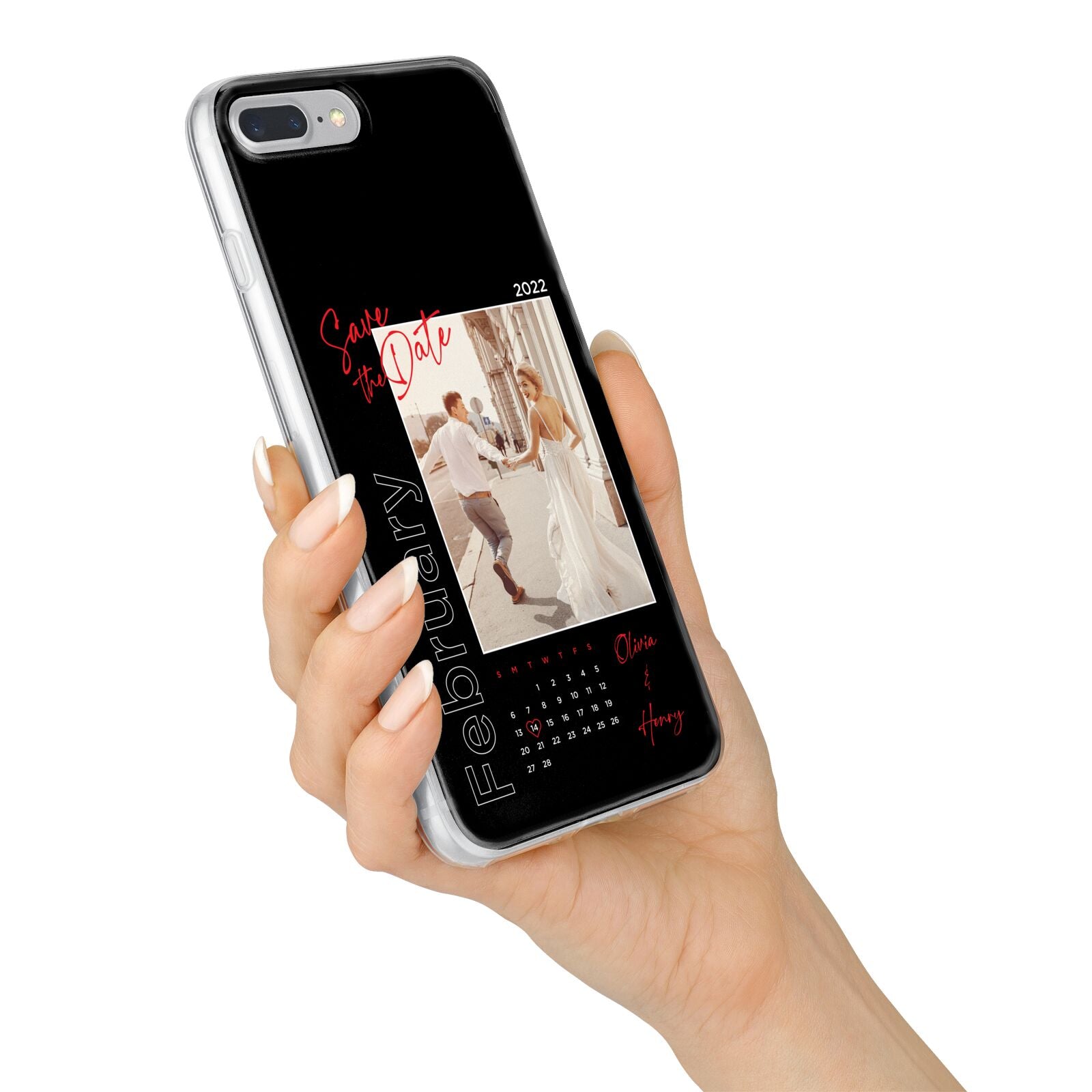 Wedding Date Personalised Photo iPhone 7 Plus Bumper Case on Silver iPhone Alternative Image