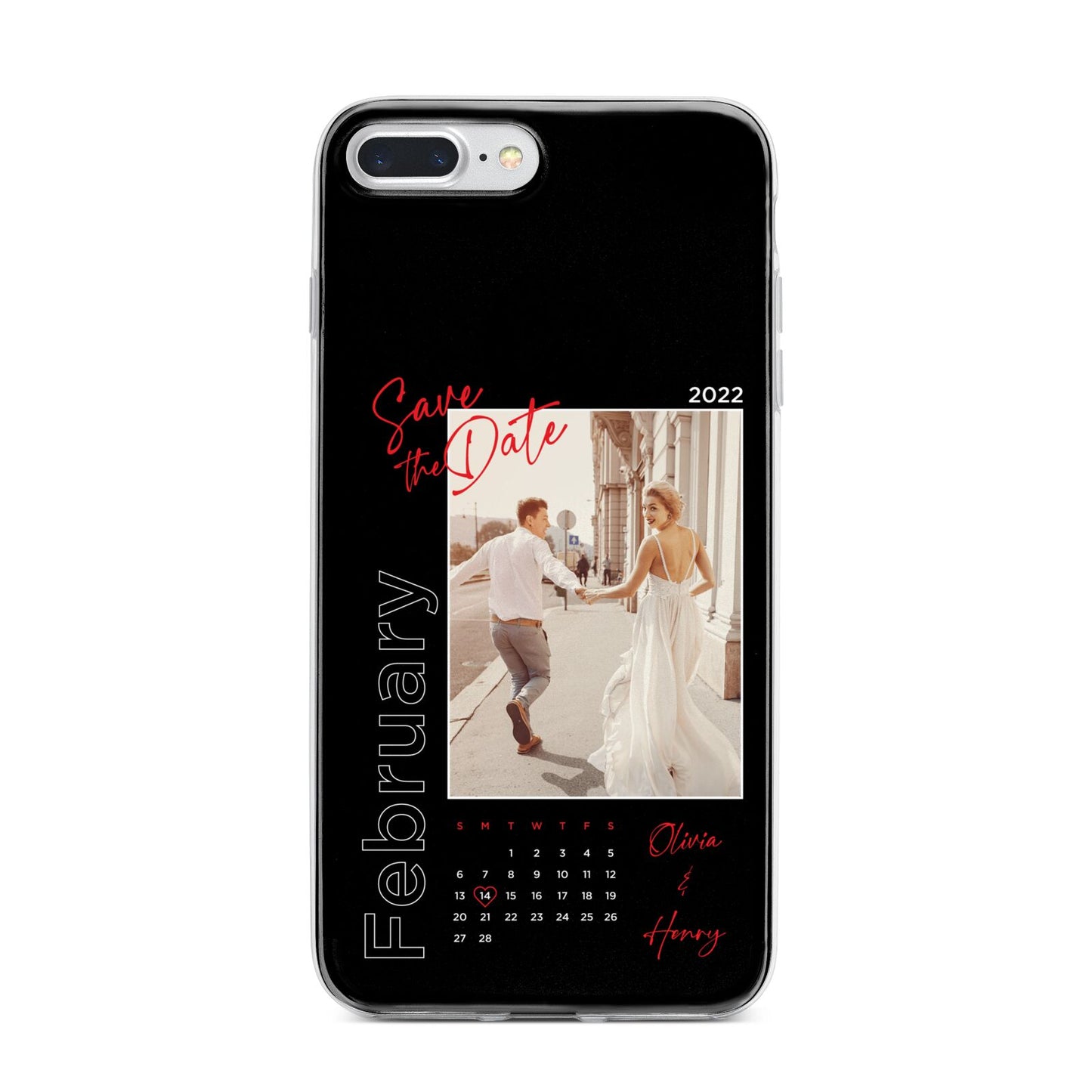 Wedding Date Personalised Photo iPhone 7 Plus Bumper Case on Silver iPhone