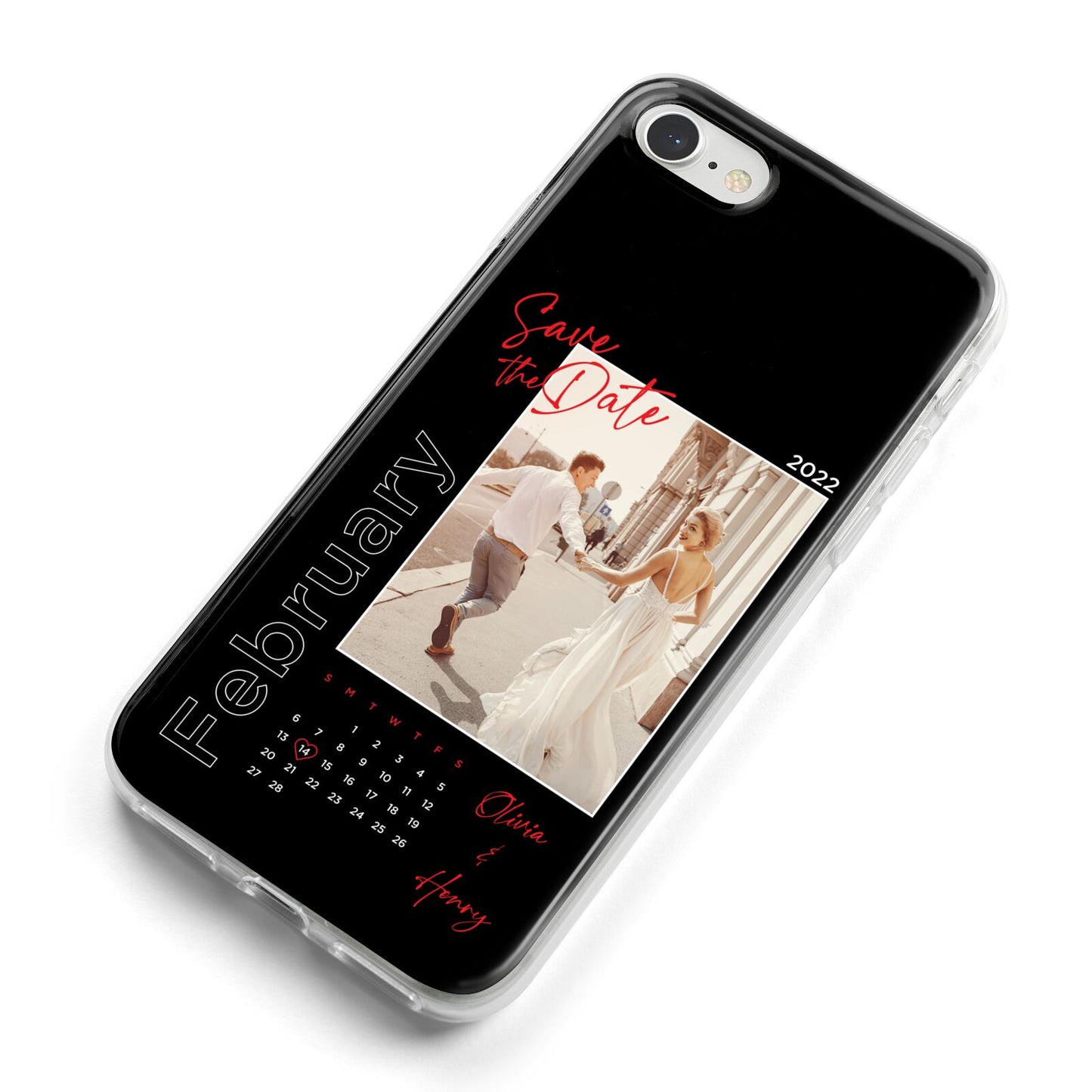 Wedding Date Personalised Photo iPhone 8 Bumper Case on Silver iPhone Alternative Image