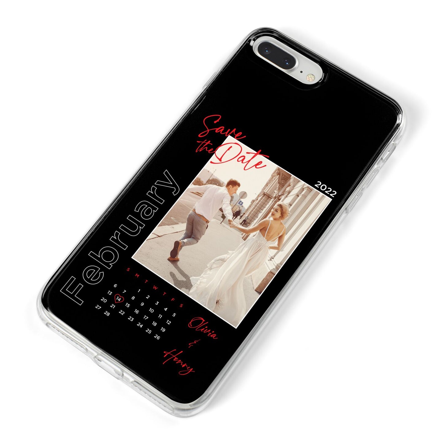 Wedding Date Personalised Photo iPhone 8 Plus Bumper Case on Silver iPhone Alternative Image