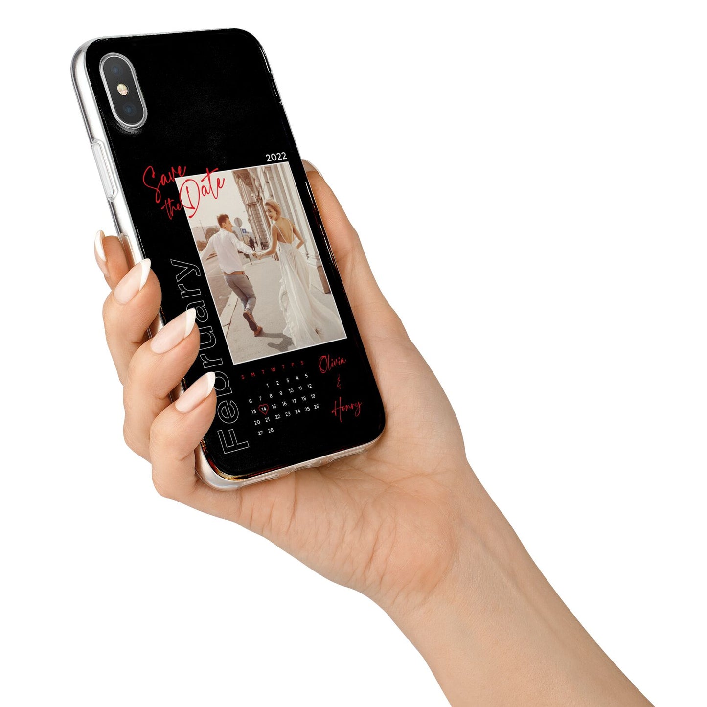 Wedding Date Personalised Photo iPhone X Bumper Case on Silver iPhone Alternative Image 2