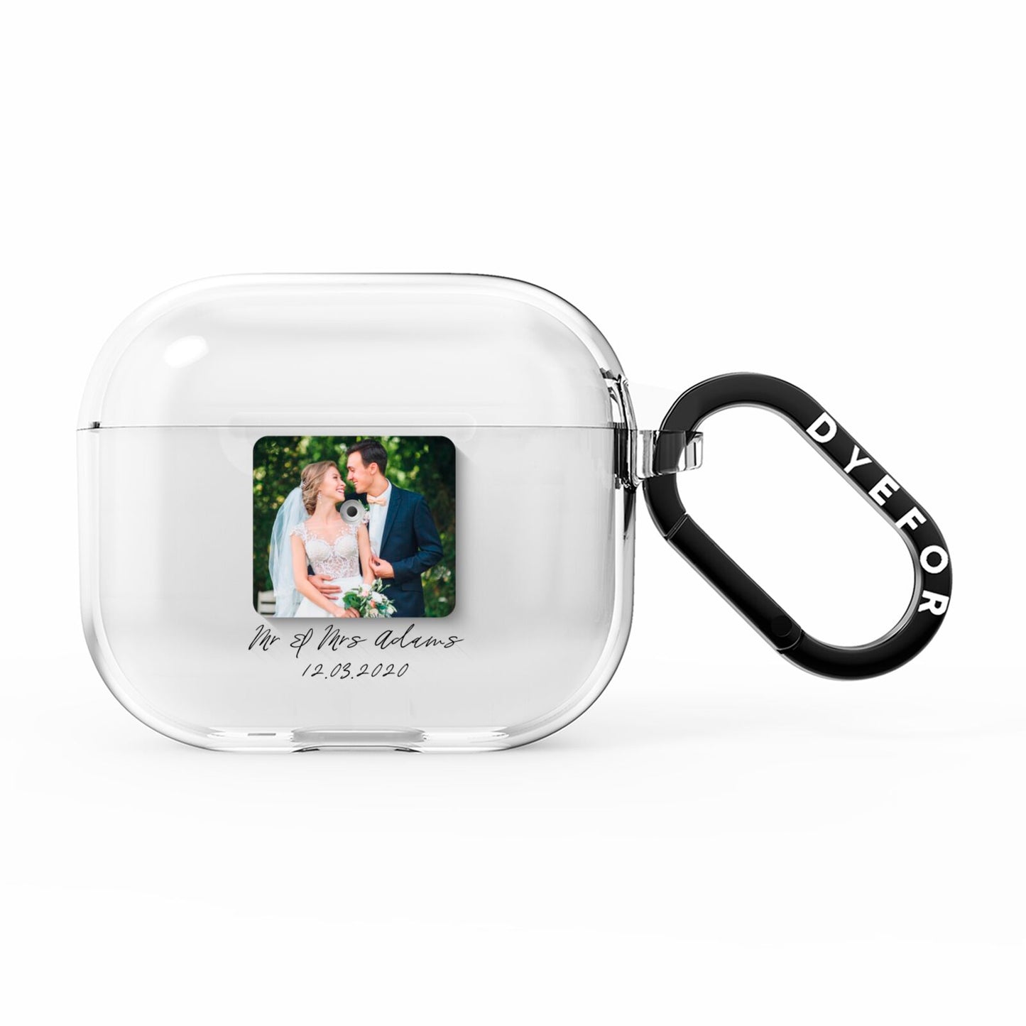 Wedding Photo Upload Keepsake with Text AirPods Clear Case 3rd Gen