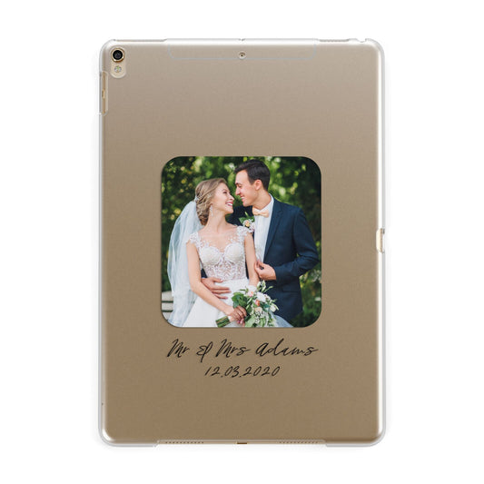 Wedding Photo Upload Keepsake with Text Apple iPad Gold Case