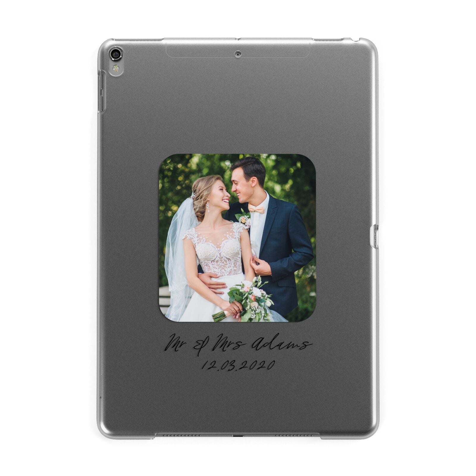 Wedding Photo Upload Keepsake with Text Apple iPad Grey Case