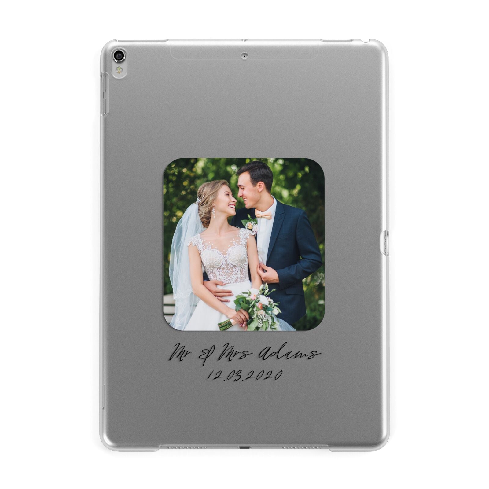 Wedding Photo Upload Keepsake with Text Apple iPad Silver Case