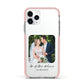 Wedding Photo Upload Keepsake with Text Apple iPhone 11 Pro in Silver with Pink Impact Case