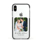 Wedding Photo Upload Keepsake with Text Apple iPhone Xs Impact Case Black Edge on Silver Phone