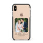 Wedding Photo Upload Keepsake with Text Apple iPhone Xs Max Impact Case Black Edge on Gold Phone