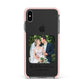 Wedding Photo Upload Keepsake with Text Apple iPhone Xs Max Impact Case Pink Edge on Black Phone
