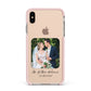 Wedding Photo Upload Keepsake with Text Apple iPhone Xs Max Impact Case Pink Edge on Gold Phone