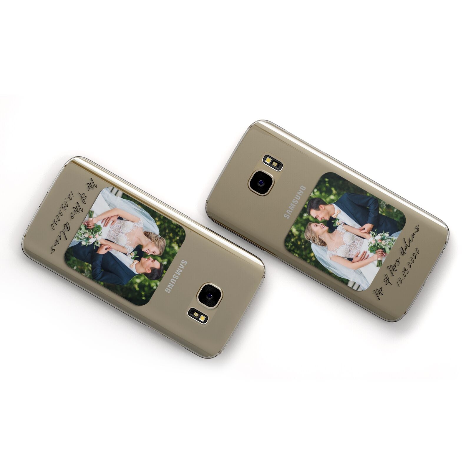 Wedding Photo Upload Keepsake with Text Samsung Galaxy Case Flat Overview
