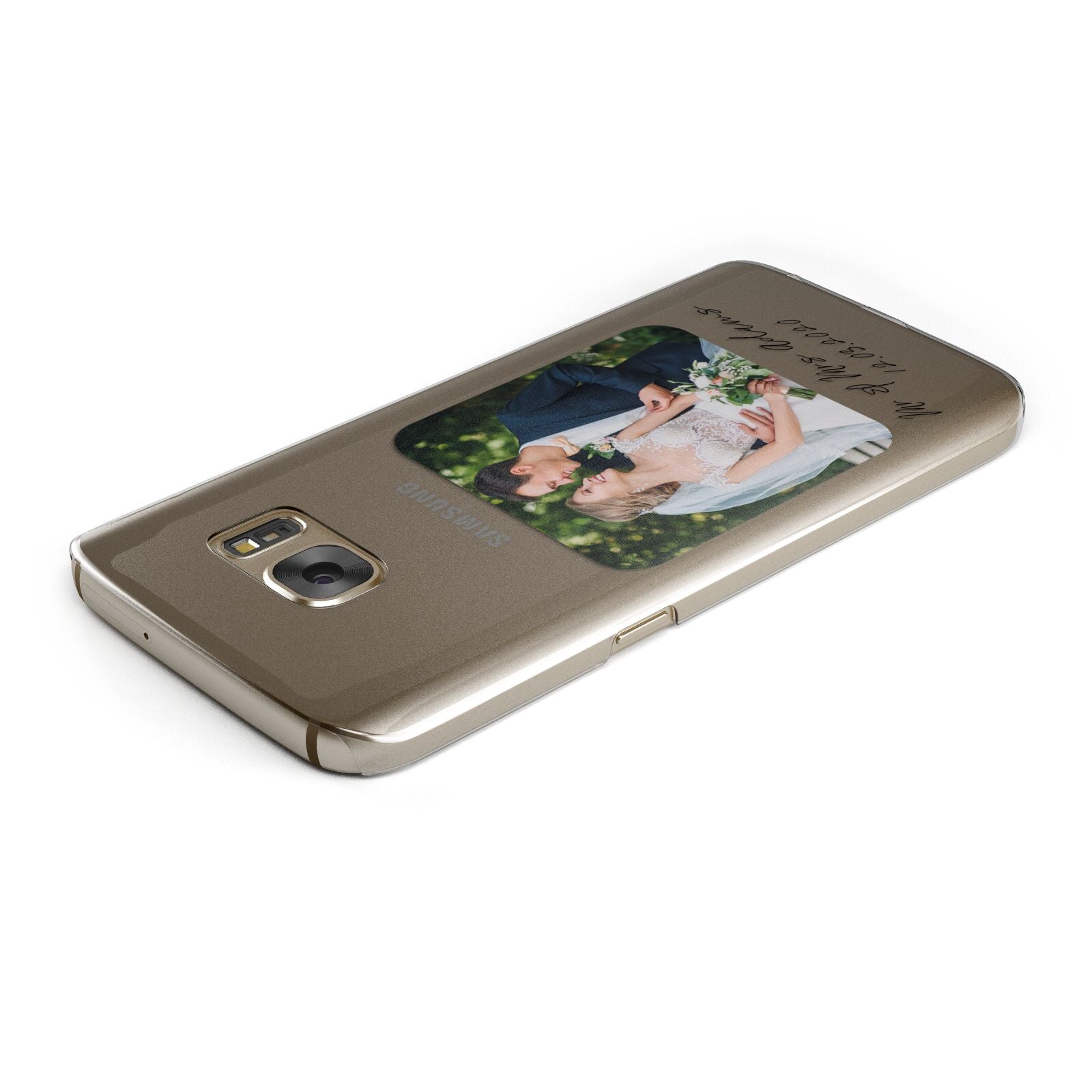 Wedding Photo Upload Keepsake with Text Samsung Galaxy Case Top Cutout