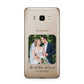 Wedding Photo Upload Keepsake with Text Samsung Galaxy J7 2016 Case on gold phone